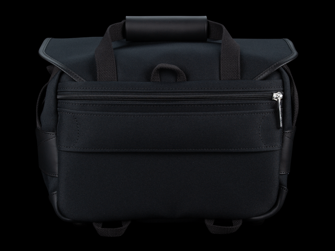 Billingham 225 MKII Camera & Tablet Bag - Black FibreNyte / Black Leather - Rear View