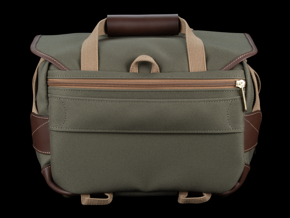 Billingham 225 MKII Camera & Tablet Bag - Sage FibreNyte / Chocolate Leather - Rear View