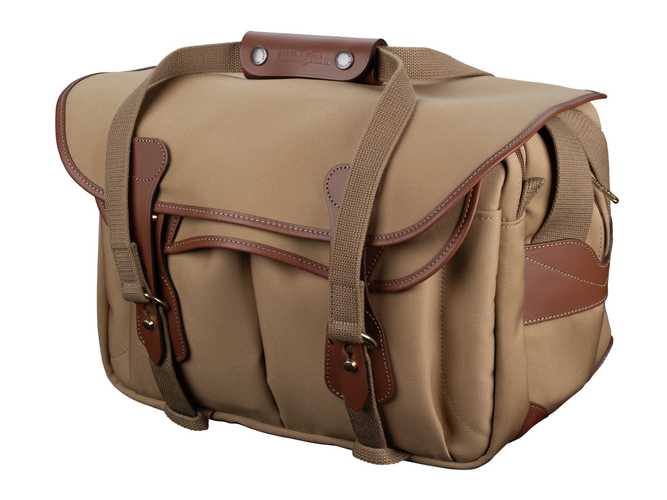 Billingham 335 MKII Camera & Laptop Bag - Khaki Canvas / Tan Leather - Front View