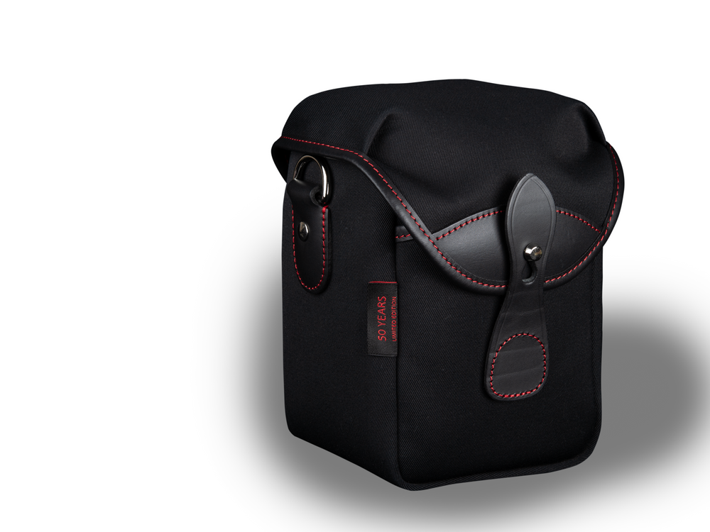 72 Camera Bag - Black Canvas / Black Leather / Red Stitching (50th Anniversary Limited Edition) - Front