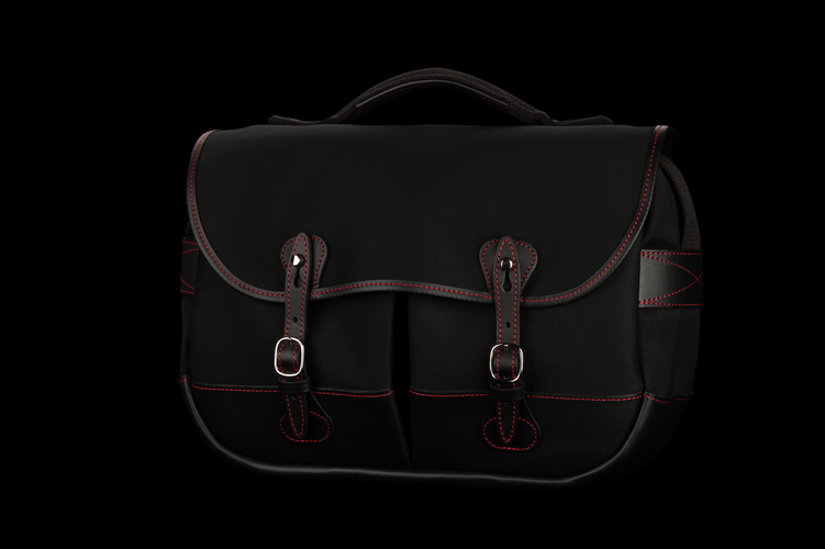 Mini Eventer Camera/Tablet Bag - Black Canvas / Black Leather / Red Stitching (50th Anniversary Limited Edition) - Front