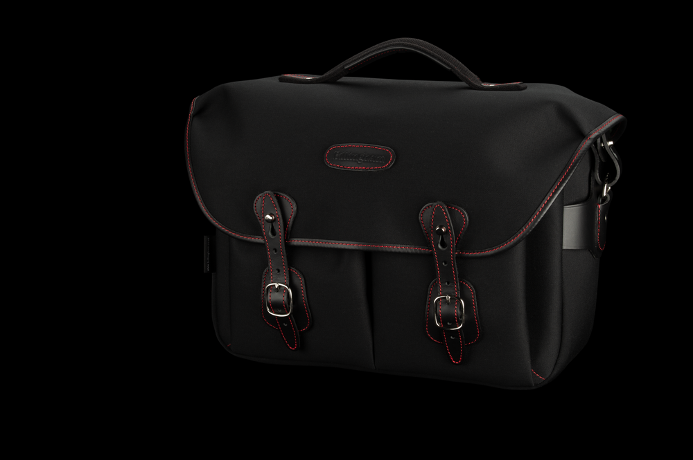 Hadley One Camera/Laptop Bag - Black Canvas / Black Leather / Red Stitching (50th Anniversary Limited Edition) - Front