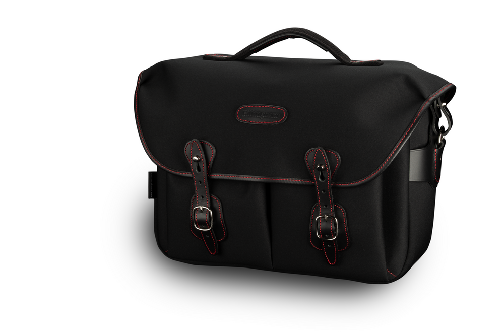 Hadley One Camera/Laptop Bag - Black Canvas / Black Leather / Red Stitching (50th Anniversary Limited Edition) - Front