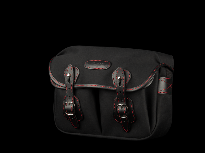 Hadley Small Camera Bag - Black Canvas / Black Leather / Red Stitching (50th Anniversary Limited Edition) - Front