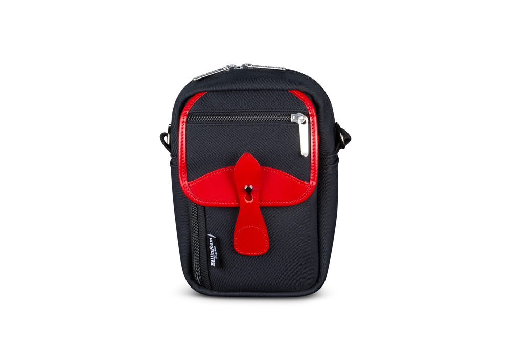 Airline Stowaway - Black FibreNyte/Red Leather