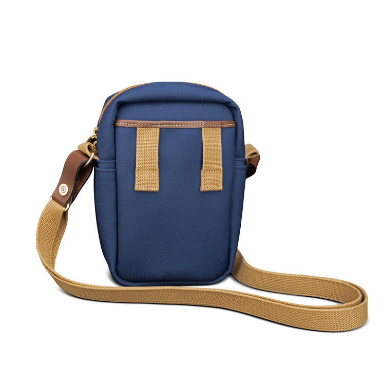 Billingham Airline Stowaway Navy FibreNyte Chocolate Leather Back