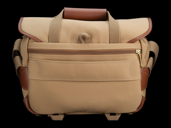 Billingham 225 MKII Camera & Tablet Bag - Khaki Canvas / Tan Leather - Rear View