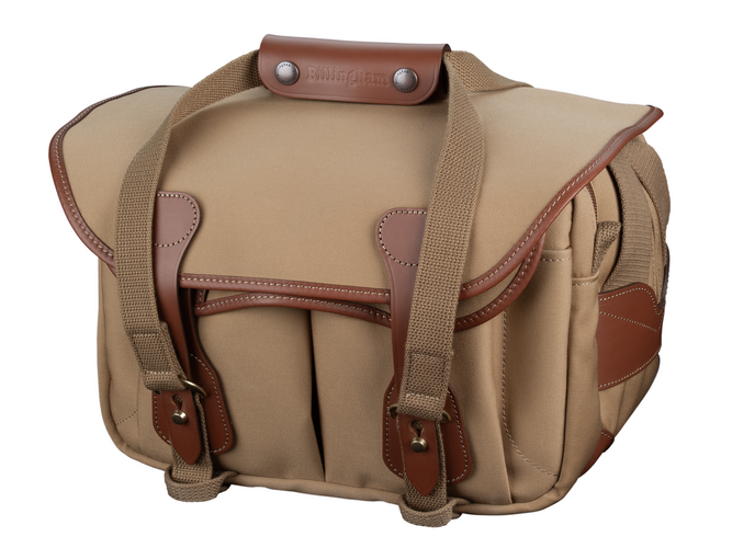 Billingham 225 MKII Camera & Tablet Bag - Khaki Canvas / Tan Leather - Front View