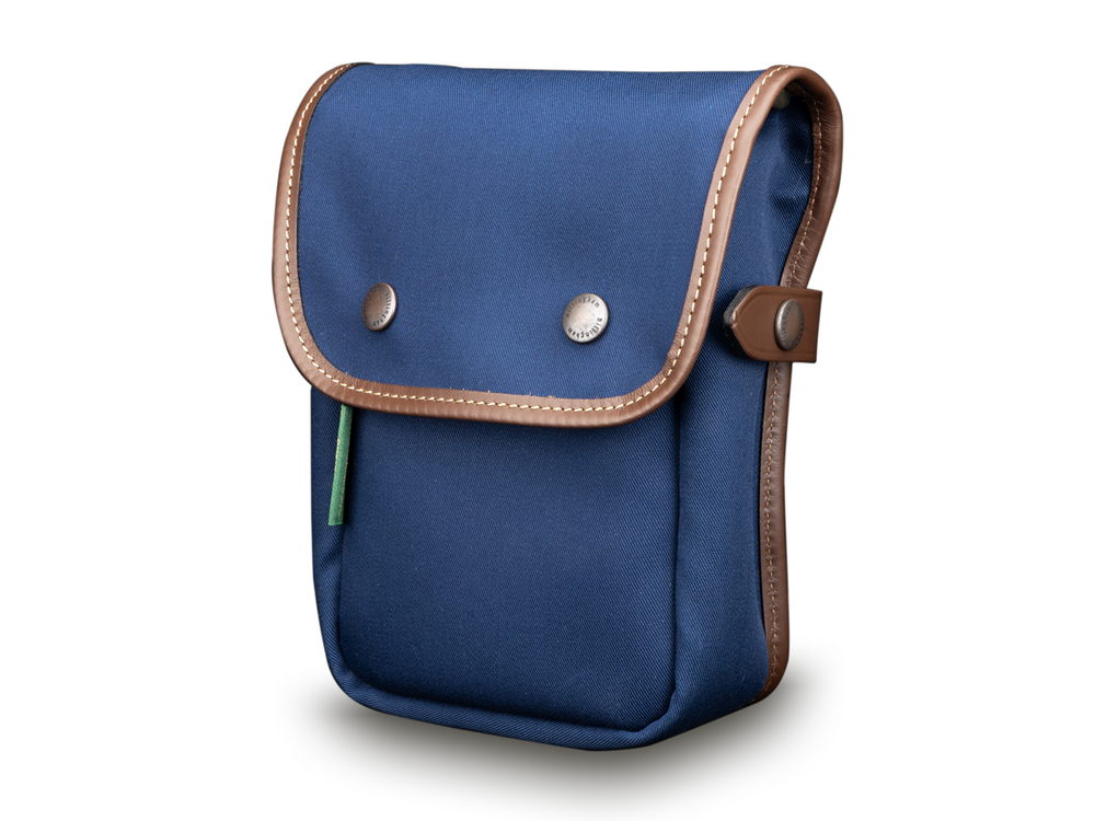 Delta Pocket Navy Canvas Chocolate Leather Front
