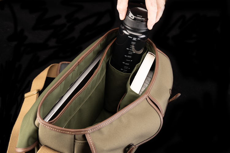 Icon Messenger Bag - Khaki Canvas/Tan Leather