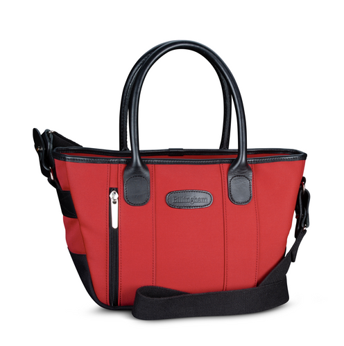 Key Grip Handbag Burgundy Canvas Black Leather
