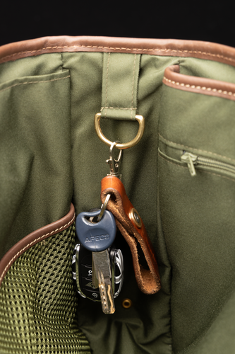 Icon Messenger Bag - Khaki Canvas/Tan Leather