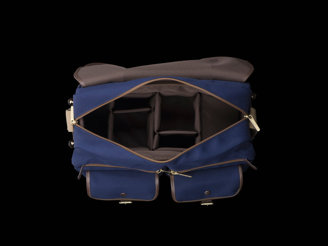 550 Camera Bag - Navy Canvas / Chocolate Leather