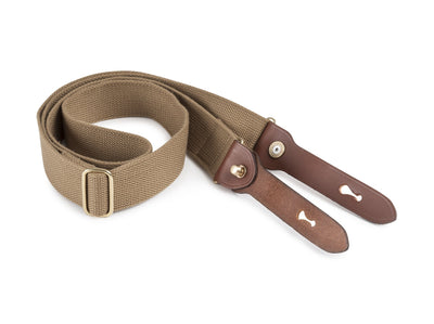 HP Shoulder Sling (Khaki Webbing / Tan Leather / Brass)