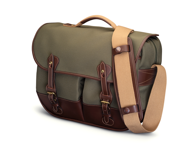 Billingham Eventer MKII Camera Laptop Bag Sage FibreNyte Chocolate Leather