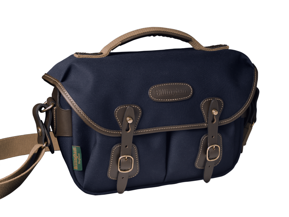 Billingham Hadley Small Pro Camera Bag - Navy Canvas / Chocolate Leather
