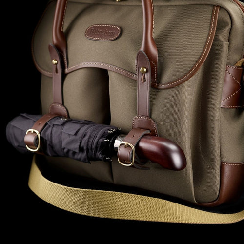 Thomas Briefcase & Laptop Bag - Black FibreNyte / Tan Leather
