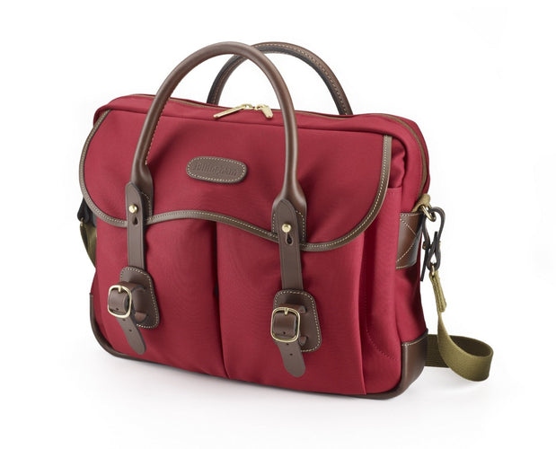 Billingham Thomas Briefcase & Laptop Bag - Burgundy Canvas / Chocolate Leather