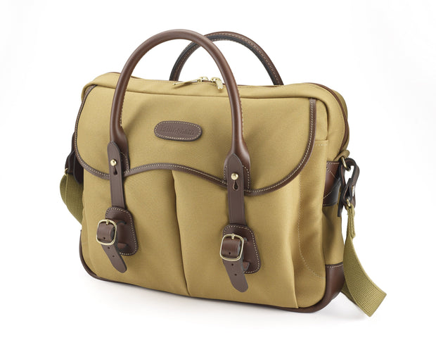 Billingham Thomas Briefcase & Laptop Bag - Khaki FibreNyte / Chocolate Leather
