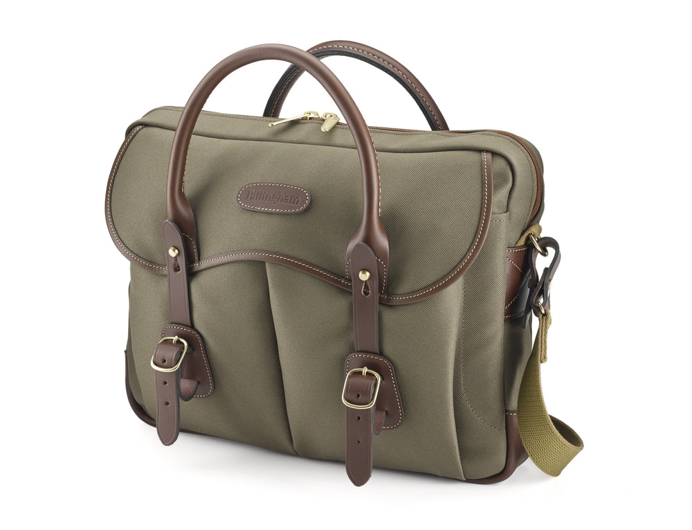 Billingham Thomas Briefcase & Laptop Bag - Sage FibreNyte / Chocolate Leather