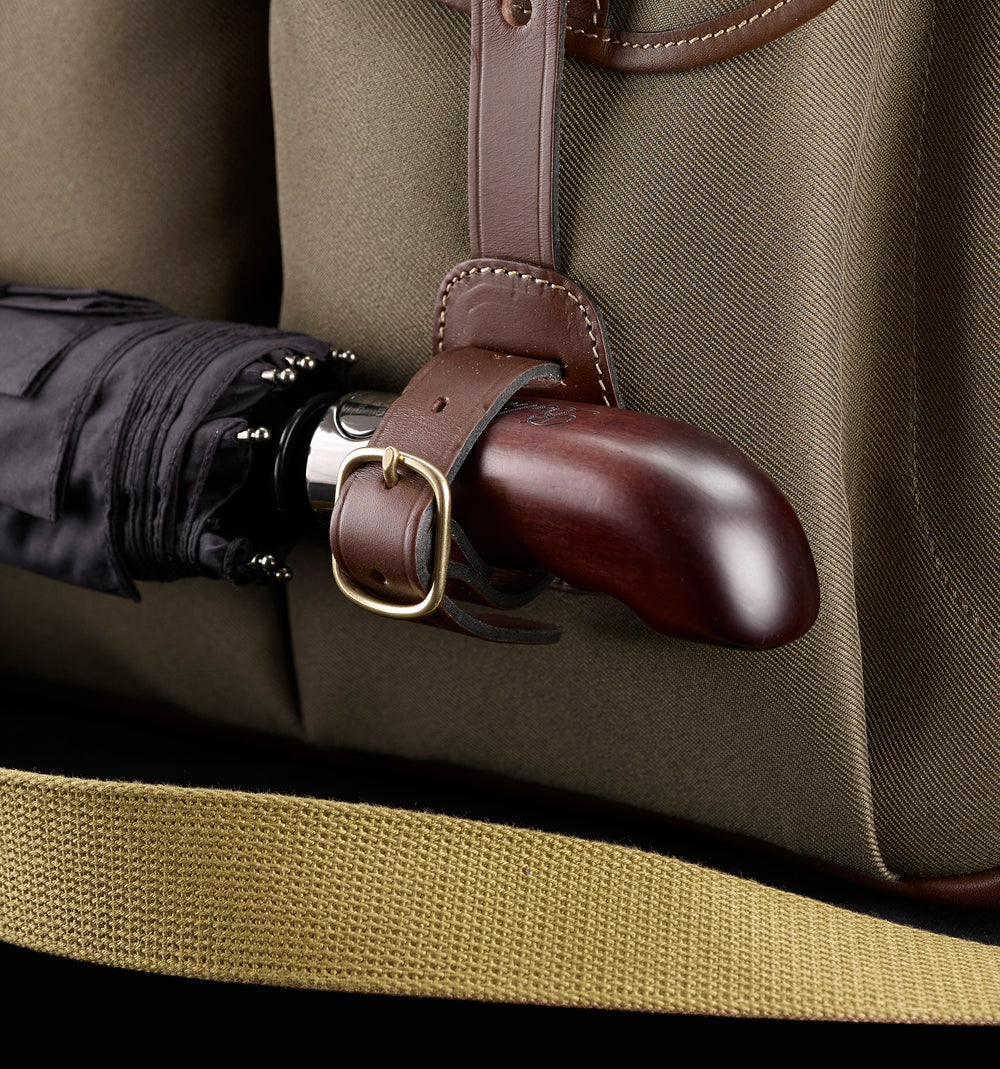 Thomas Briefcase & Laptop Bag - Sage FibreNyte / Chocolate Leather